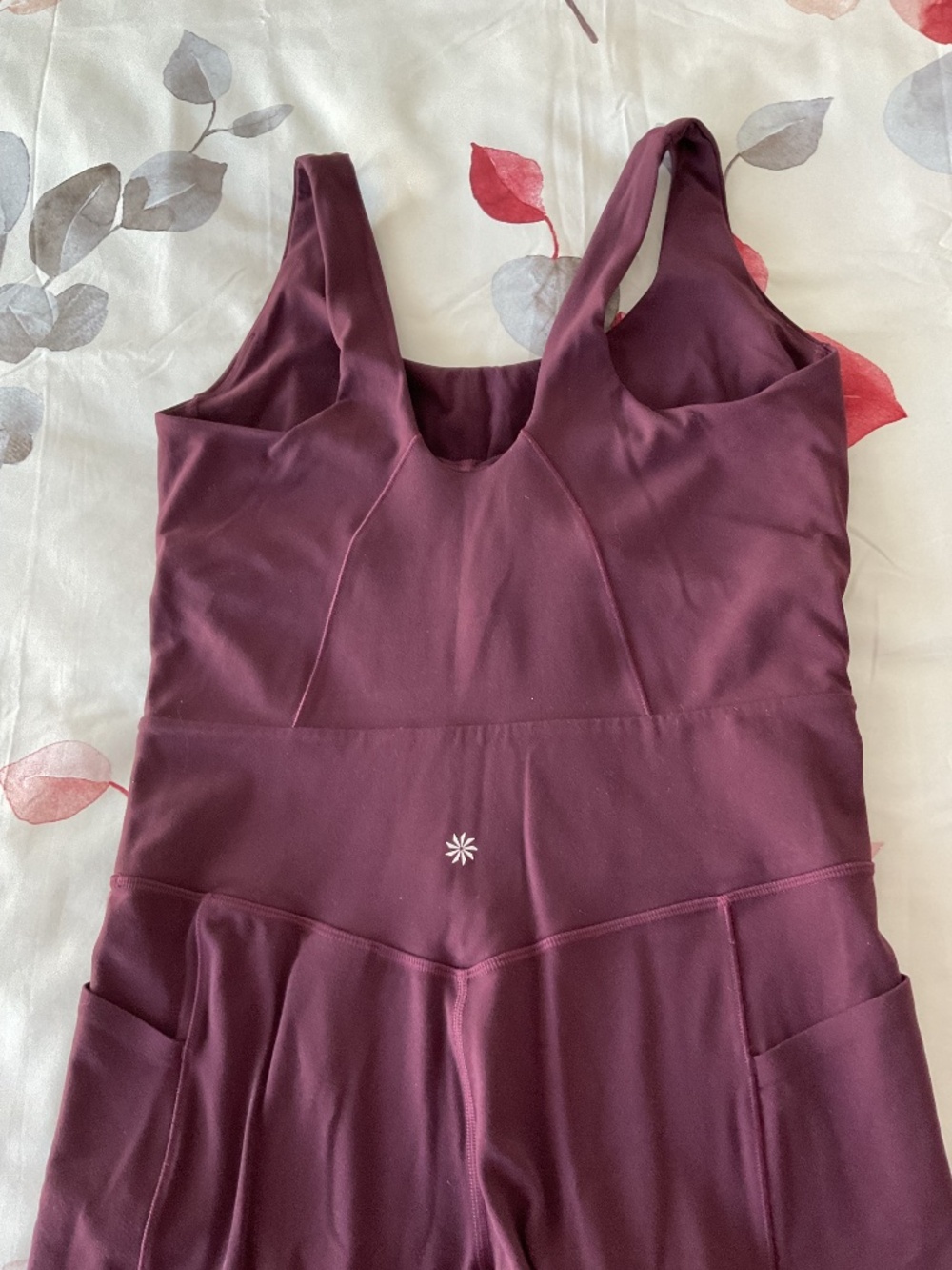 Athleta Burgundy Cropped Jumpsuit - Picture 5 of 9